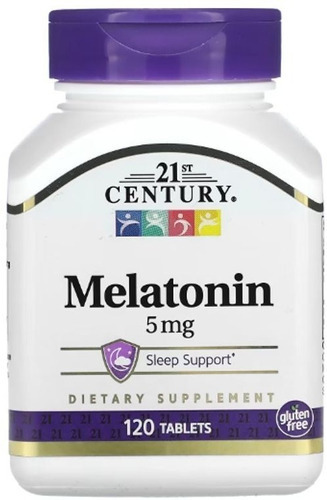 Melatonina 5 Mg 120c Ayuda Dormir 21 Century Mejora Descanso Sabor Neutro