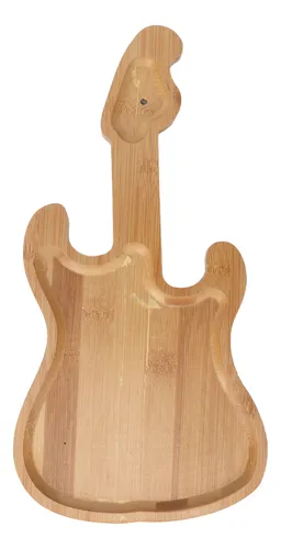 Jewelry Key Storage Rack Tray Wood Modern Guitar Shaped Base