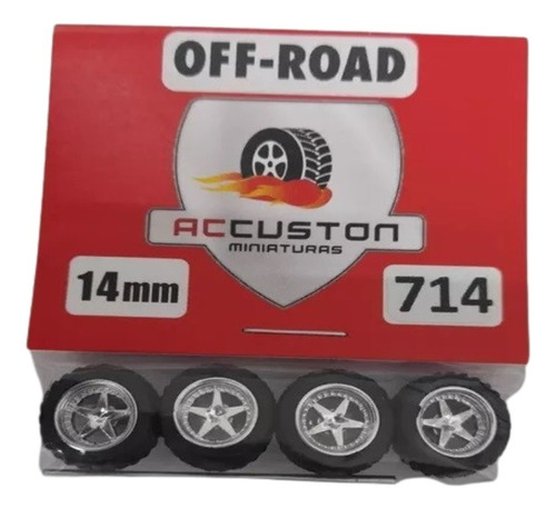 Rodas P/ Customização Ac Custon 714 - 14mm Off-road 1/64