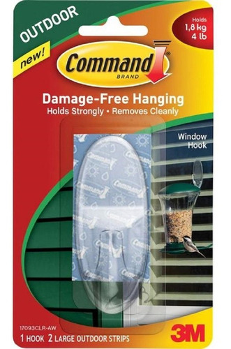 Command Gancho Grande Transparente Para Ventana Acampar