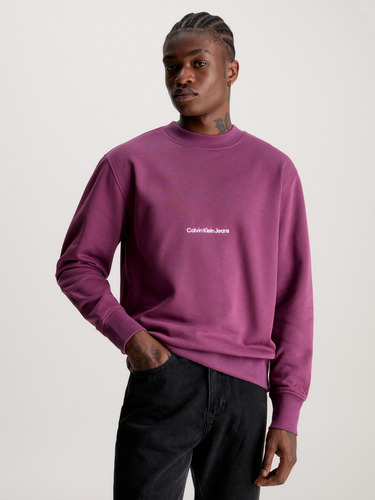 Polerón Institutional Crew Neck Morado Calvin Klein