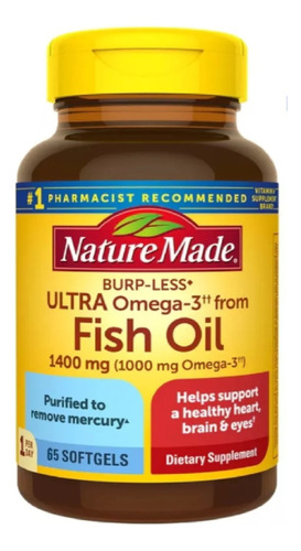 Aceite De Pescado Ultra Omega 3 1400mg (65 Cáps) Americano