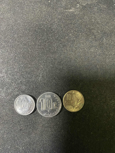 3 Monedas Coleccionables De 10 Centavos