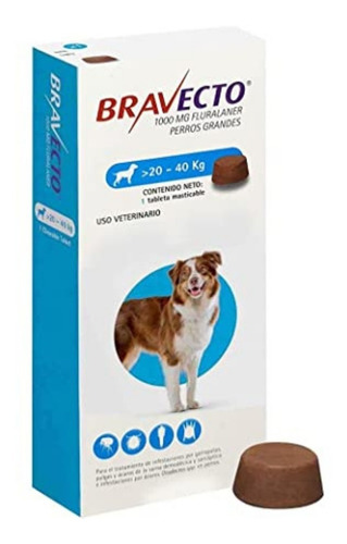 Bravecto Perros 20 A 40kg Antipulgas Garrapatas 3 Meses Y A