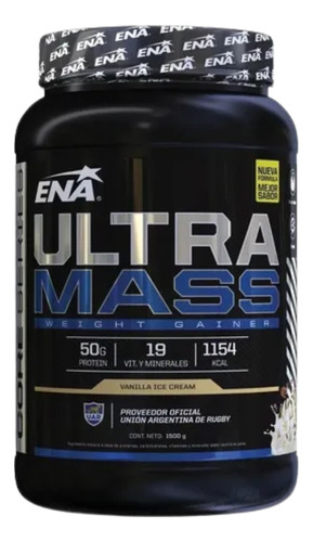 Suplemento Ganador De Peso Ultramass 1.5 Kg Ena Sport Sabor Vainilla + Vaso Legend