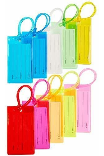 Etiqueta O Manija - 10 Pack Luggage Tag Suitcases Plastic Tr