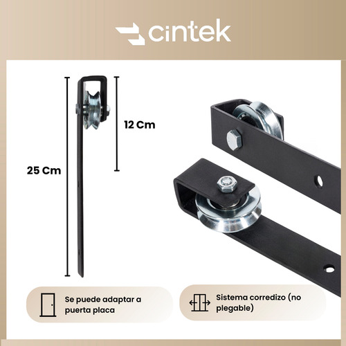 Kit Puerta Corrediza Granero Riel 1.60 Metros Cintek