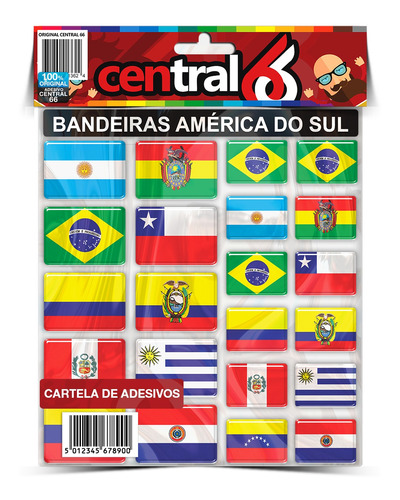 Cartela Bandeiras América Do Sul Brp Can-am 4x4 Quadriciclo