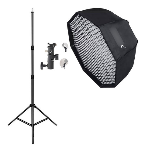 Kit Soporte Flash + Octabox Grid 120cm + Tripode Fotografia