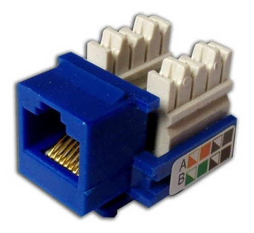 Keystone Jack Cat 5e Rj45-110 Blue /coupler Hembra Rj45 Azul