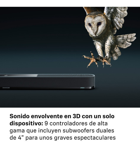 Imagen 3 de 10 de Sennheiser Ambeo Soundbar | Plus Con Sonido Inmersivo 3d Color Negro