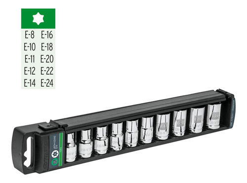 Juego De 10 Dados Cuadro 1/2 Torx, Truper