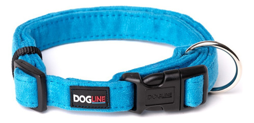 Collar Perro Microfibra Dogline Mediano Azul Tamaño Del