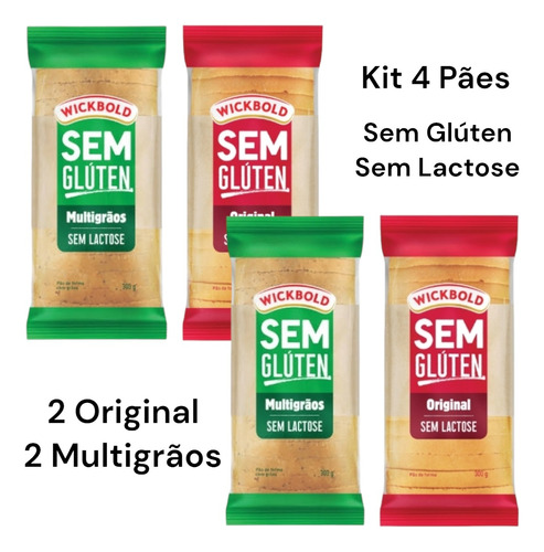 Pão Sem Glúten Sem Lactose Original Multigrão Wickbold 300g