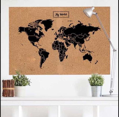 Mapamundi Planisferio Mapa Mundo Corcho Almagro 90x60