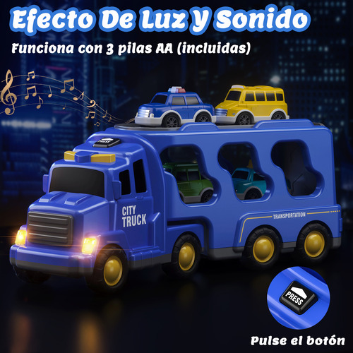 Juguete Camiones Con Luz Y Música Regalo Para Niños Sorpresa