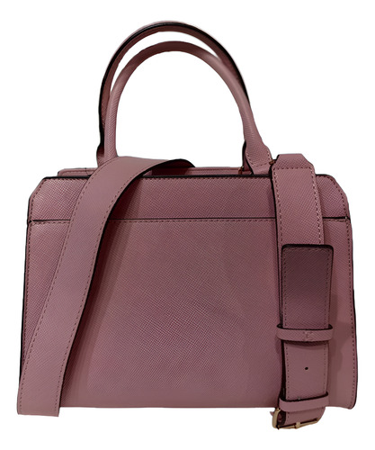 Bolsa Guess Satchel Rosa Versatil Y Elegante. Rosa Lisa Níquel Rosa