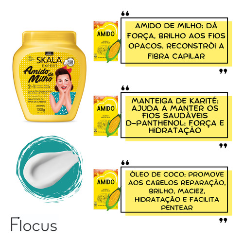 Kit Amido De Milho Hidratante Oleococo Capilar Bucha Vegetal