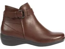 Comprar Botín De Piel Con Hebilla Mujer Schatz Comfort Flex Cognac