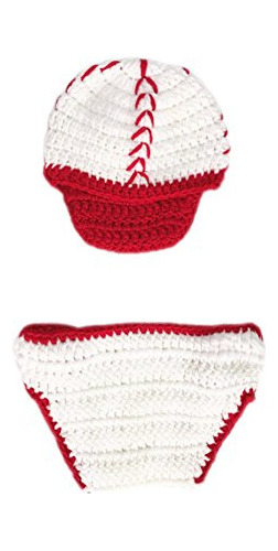 Pinbo Bebé Infantil Fotografía Prop Traje De Béisbol Crochet