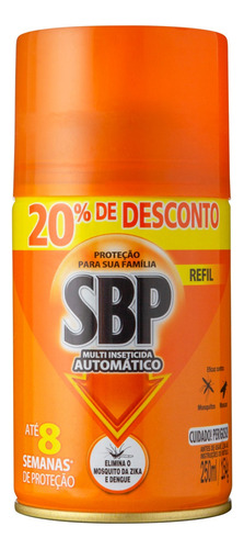 Multi-Inseticida Automático SBP Frasco 250ml Refil Grátis 20% de Desconto