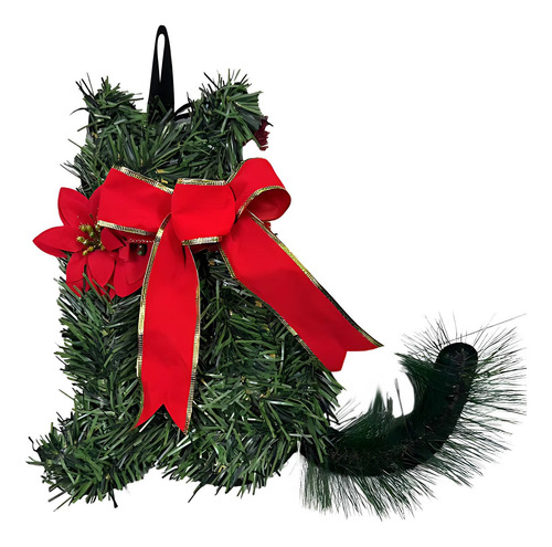 Colgante Navideño Con Forma De Guirnalda Con Forma De Gato P