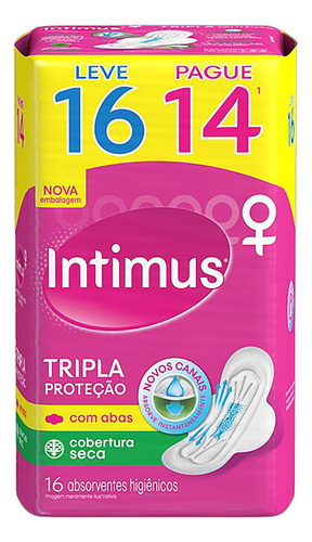 Absorvente Com Abas Seca Intimus Tripla Proteção Pacote Lv 1
