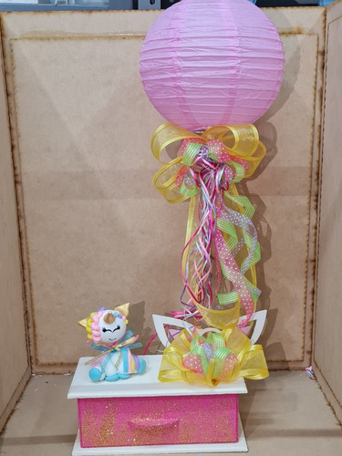 12 Centros De Mesa De Unicornio Cajoneras Baby Shower Bautiz