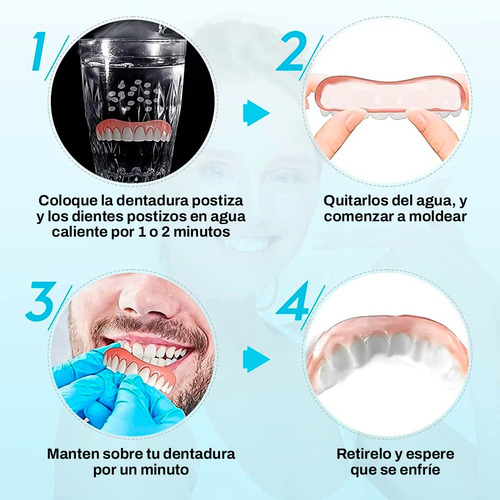 Dientes Provisorios Moldeable + 2 Dentadura Sup Reutilizable