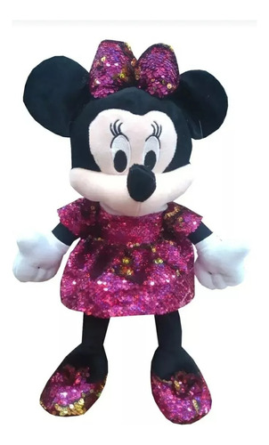 Peluche Minnie Mouse 50 Cm De Alto Vestido De Lentejuela Wow