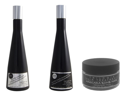 Bomb Hair Trilogia- Shampoo Condicionador Máscara Hidratação