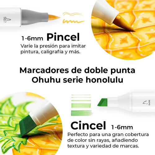 Marcadores Al Alcohol Ohuhu Honolulu Set 6 Colores Piel