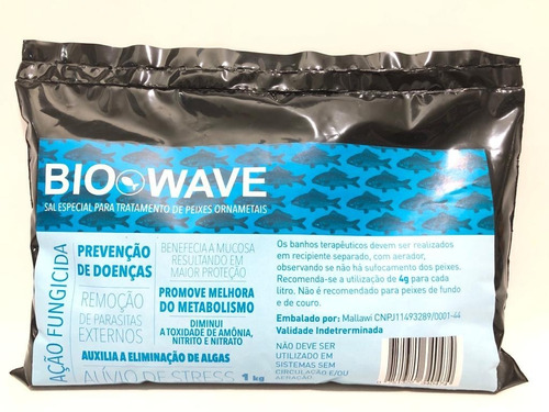 Imagem 1 de 4 de Sal Especial Bio Wave - 1kg Tratamento Peixes Aquários Lagos