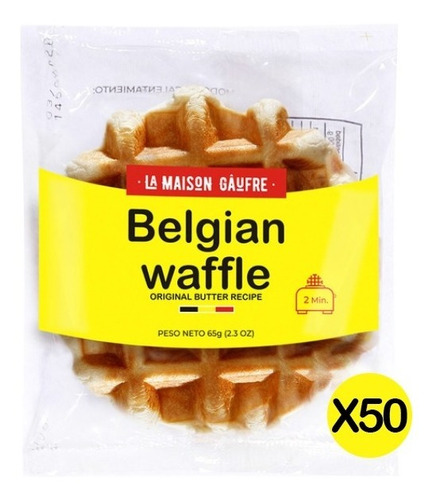 Imagen 1 de 6 de Waffle Belga Original X 65gr  Pack X50 Un - Dulce 1° Calidad