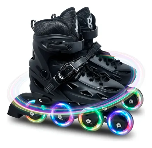 Patins Inline Semi Profissional Com Led Tamanho Ajustável