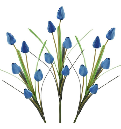Tulipanes Flores Artificiales Vara Con 5 Flores Pack 3 Pz