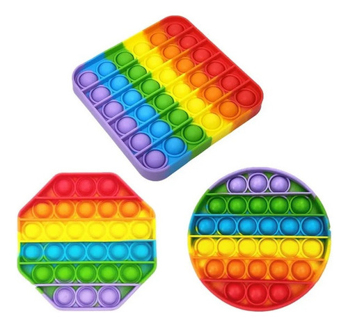 Pack 3 Push Pop Bubble Fidget Toy Autismo Juguete Sensorial