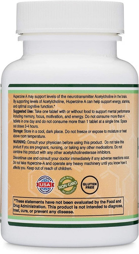 Double Wood Huperzine-a Nootrópico 200mcg X 120 Tabletas