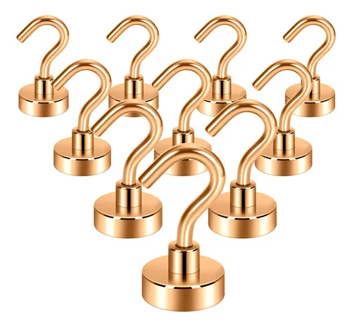 10 Ganchos Magneticos De 10kg Color Bronce