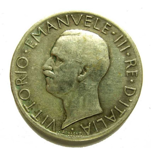 Imagen 2 de 5 de Tp Italia Época Fascista 5 Lira De Plata En Excelente Estado
