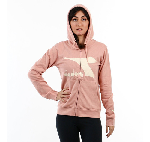 Diadora Ladies Cotton Jacket With Hood- Old Pink