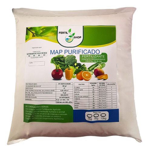 Fertilizante Map Purificado Fosfato Monoamonico 12-61-00 5kg