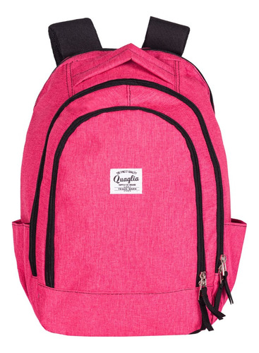 Mochila Escolar Urbana Grande Quaglia Q450 Color Fucsia Melange Diseño De La Tela