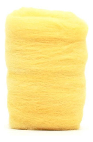 Lã Merino Para Feltragem 25g - Fios Da Fazenda Cor F31 Amarelo Palha