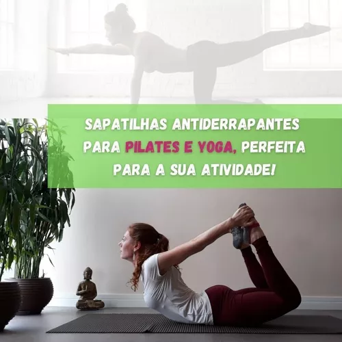 Kit 2 Pares De Meias Sapatilha Pilates Yoga Antiderrapante
