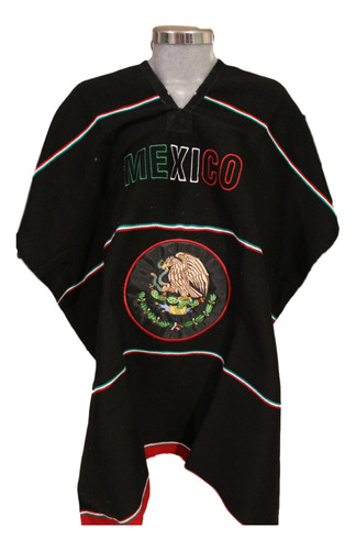 Jorongo Gabán Escudo Mexico Negro Artesanal