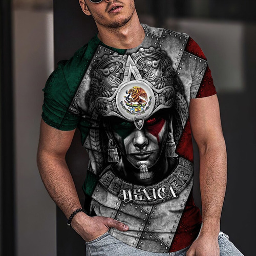 Camisetas De Tatuaje De Guerrero Azteca Con Estampado 3d
