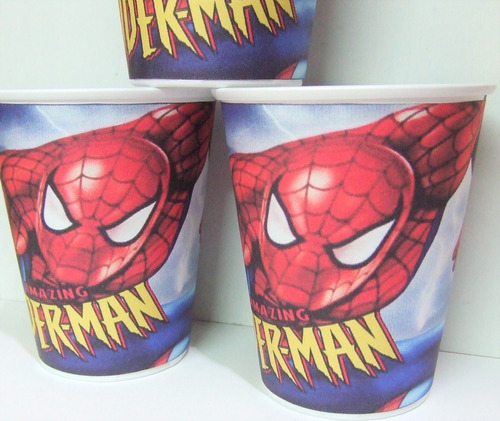 Combo Hombre Araña Vasos+sorbetes+platos+ Servilletero!!!