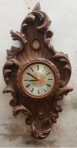 Antigo Relógio De Corpo Em Madeira  80cm  *veja Descrição*