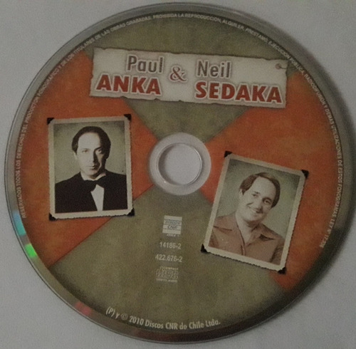 Paul Anka / Neil Sedaka Cd Musical Original (sin Caratula)